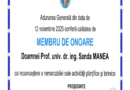 Doamna Prof. emerit dr. ing. Sanda Manea, presedinte de onoare al SRGF, a fost numita Membru de Onoare al Academiei de Stiinte Tehnice din Romania!